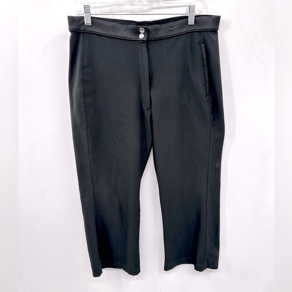NIKE DRI FIT black stretchy woman's capri loose fit activewear pant.  LARGE - Picture 1 of 10